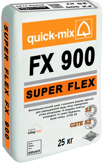 FX 900 SUPER FLEX gray & white * Високоеластична клейова суміш з технологією tubagTrass 