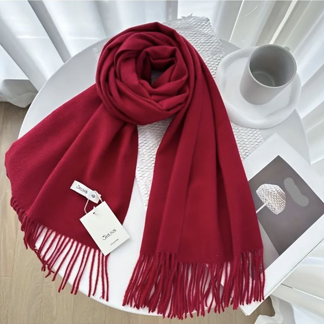 Палантин кашемір бордовий