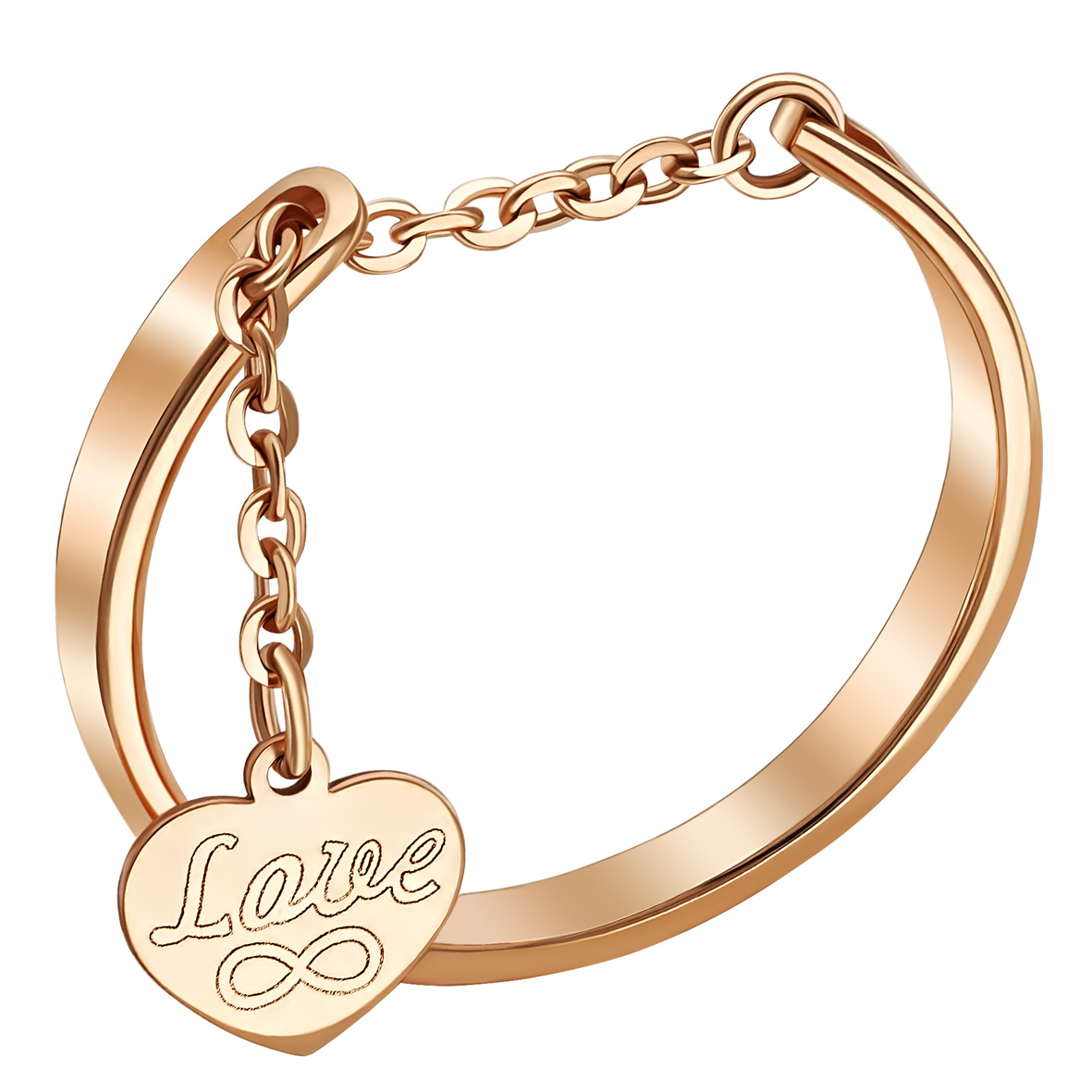 Romantischer Love-Ring mit Anhänger aus 585er Rotgold