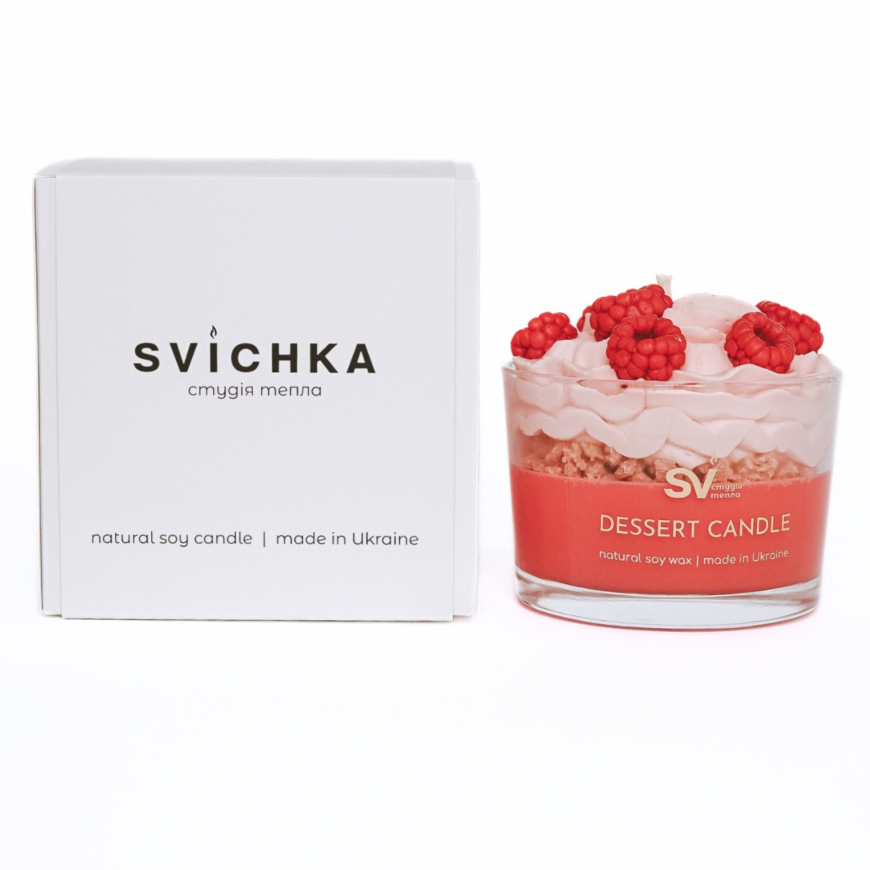Десертна свічка з малиною ароматична