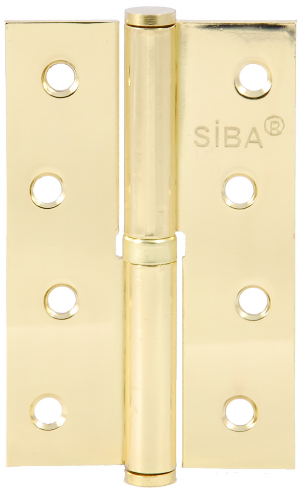 Ліво/правостороння вузька знімна завіса сталева SIBA 100 мм, полірована латунь