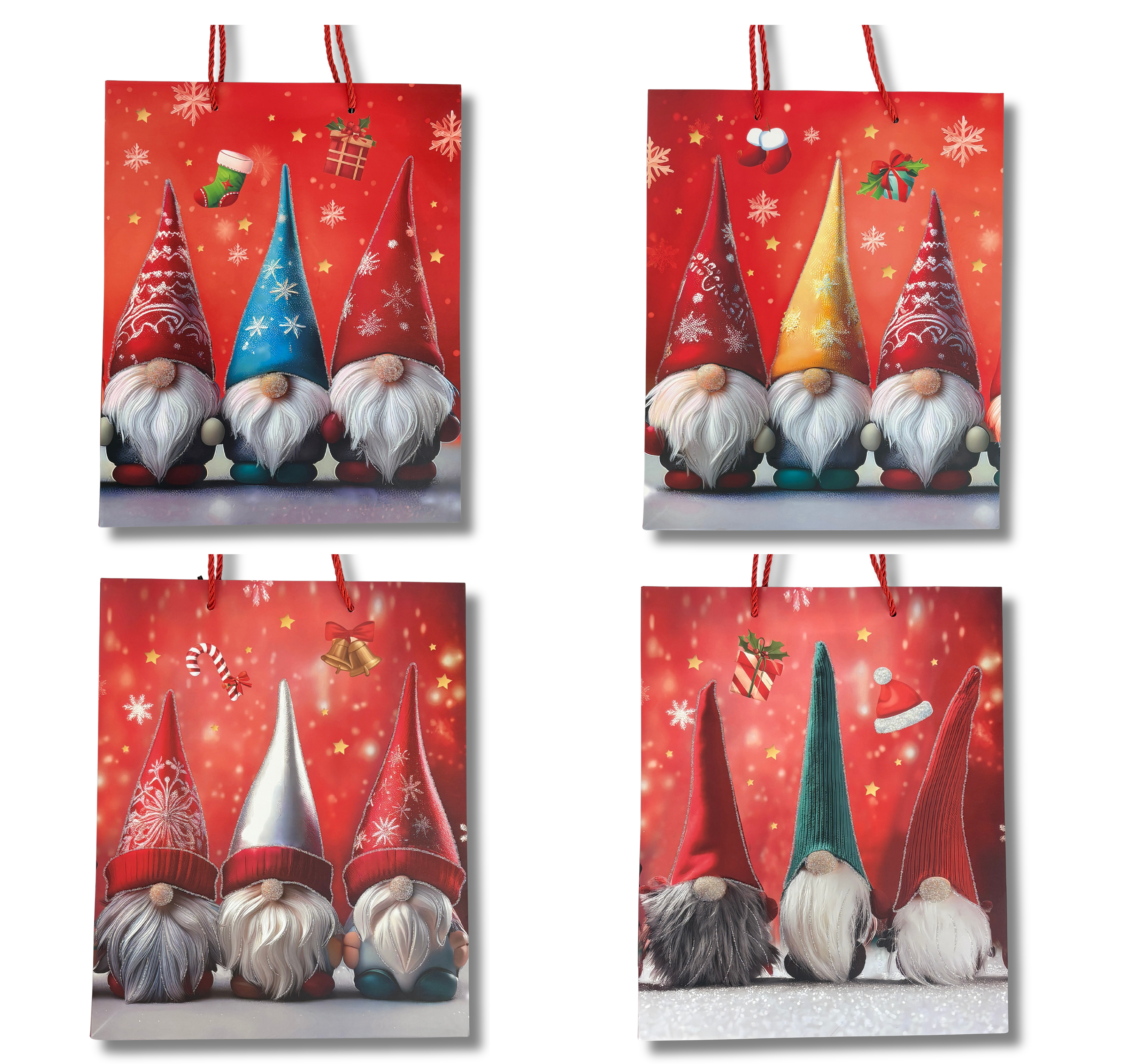 Набір новорічних пакетів 5 шт, 26×32×10 см