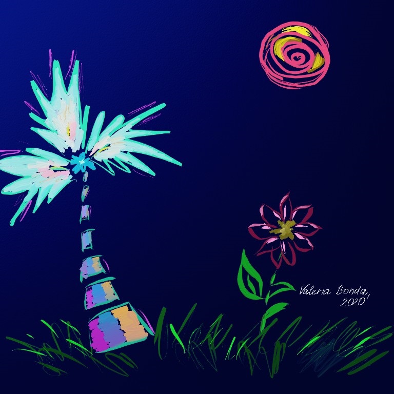 "Courage". Original digital print by Valeria Bonda, printed on a hoodie (unisex)