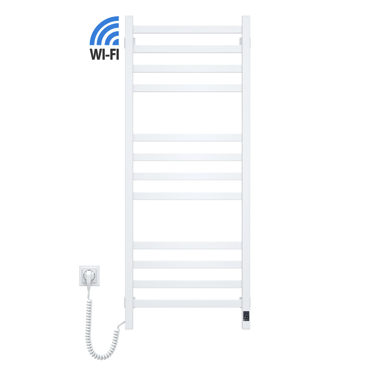Електрична рушникосушарка NAVIN Авангард 480×1200 Sensor з Wi-Fi, лівобічна з таймером, біла