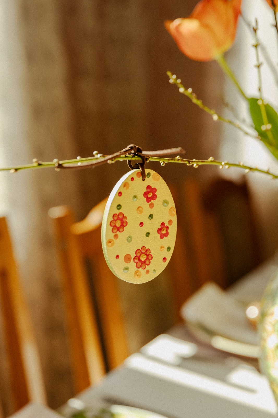 Двохстороння підвіска на кошик "Первоцвіти", 8 см