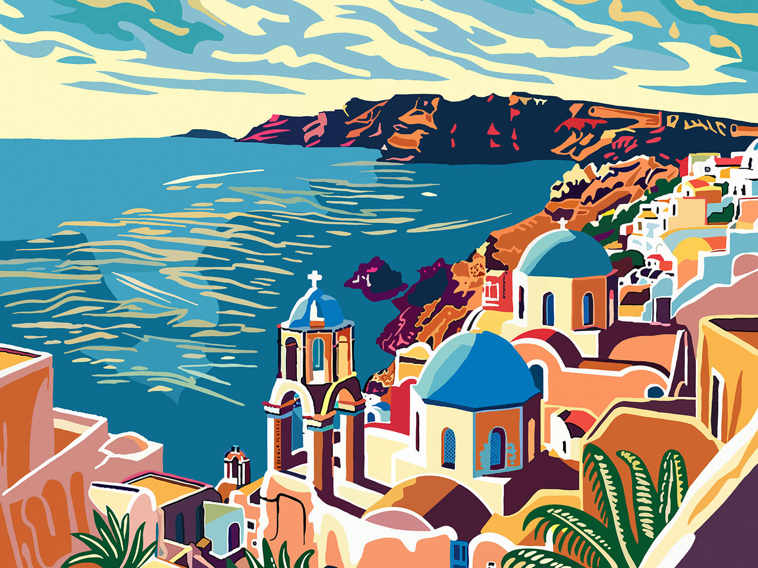 Greek Island VII, 60x80 cm, original acrylic painting on canvas