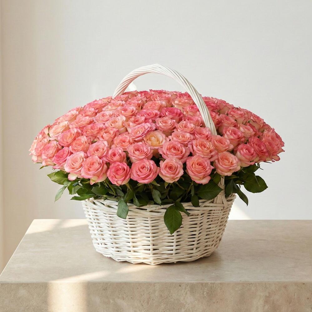 Blush Royale — 101 рожева троянда в кошику