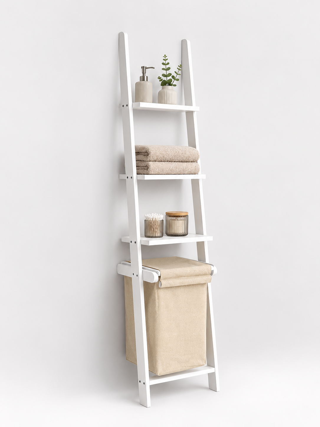 Етажерка з кошиком для білизни White