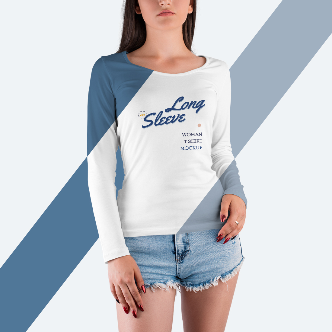 8 LongSleeve Woman T-Shirt Mockups