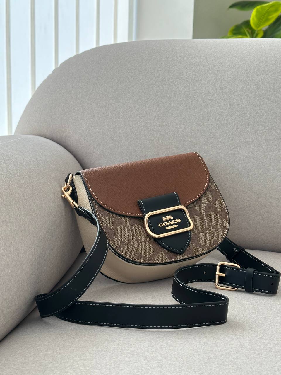 Coach Morgan Saddle Bag In Colorblock Signature Canvas