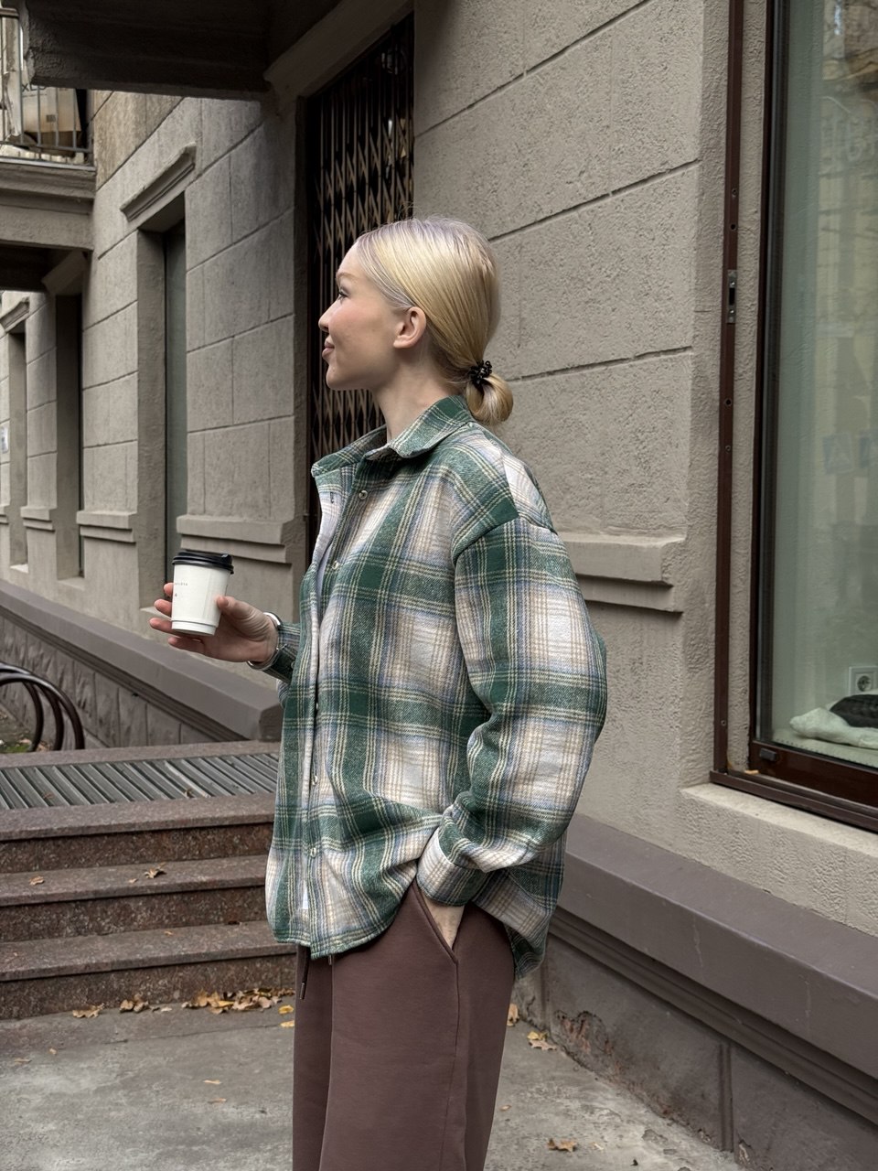 Тепла сорочка зелена