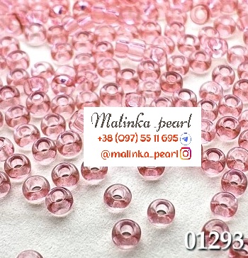 Бісер рожево-ліловий, кристальний