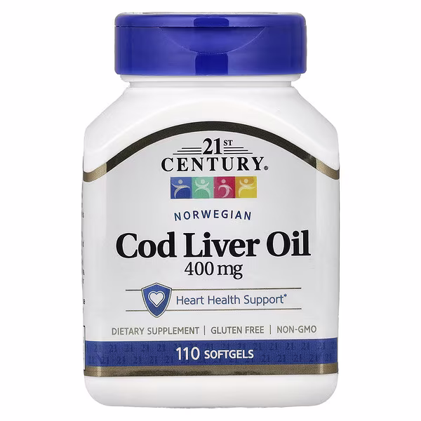 21st Century, Norwegian Cod Liver Oil, 400 mg, 110 Softgels