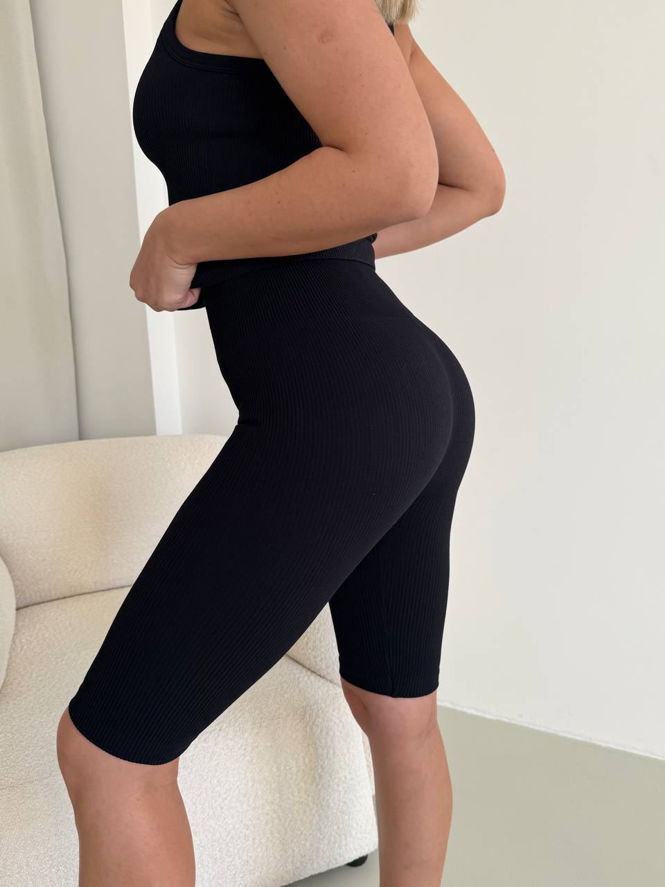 Велосипеди в рубчик без Пуш ап стандартної довжини в чорному кольорі