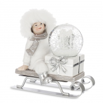 157003 Фігурка дитини зі скляною кулею 10,5×10,5×6,5 см