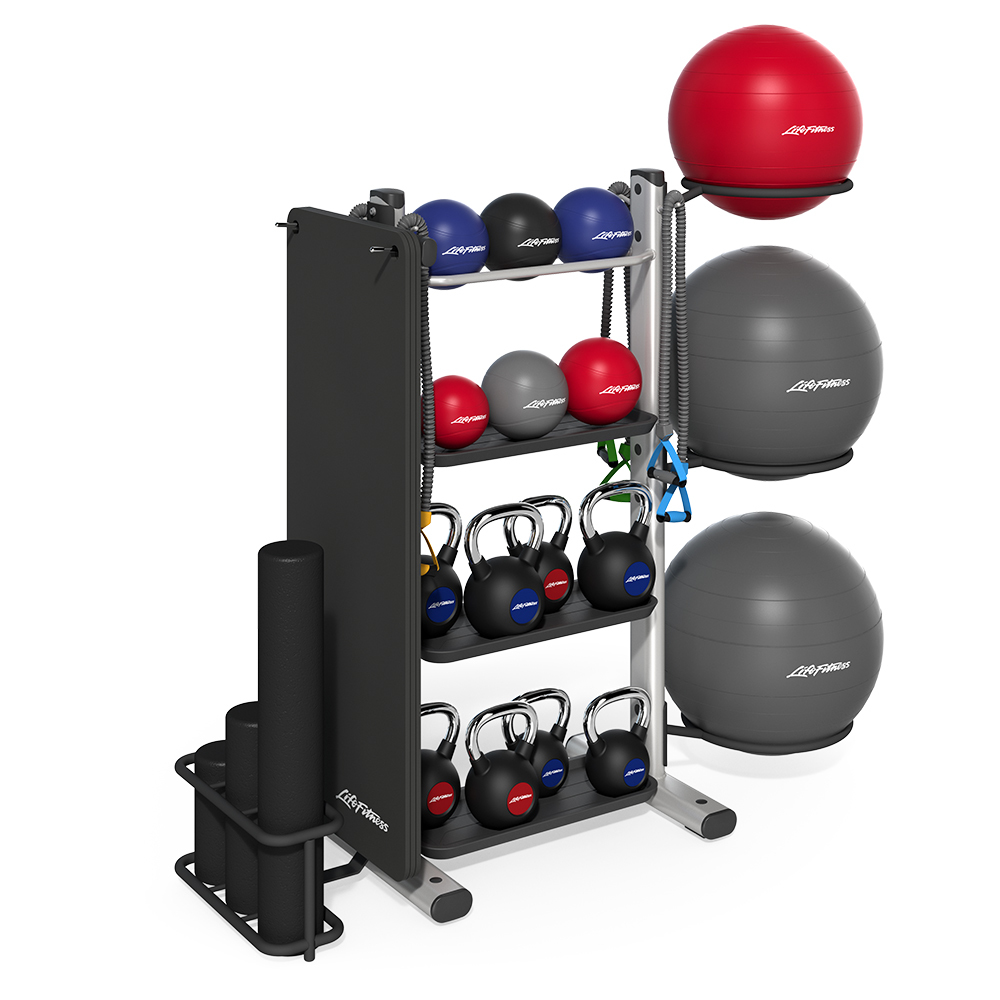Базова стійка Life Fitness з опціями, тримач для килимків (матів) / ролів і 3-х фітболів