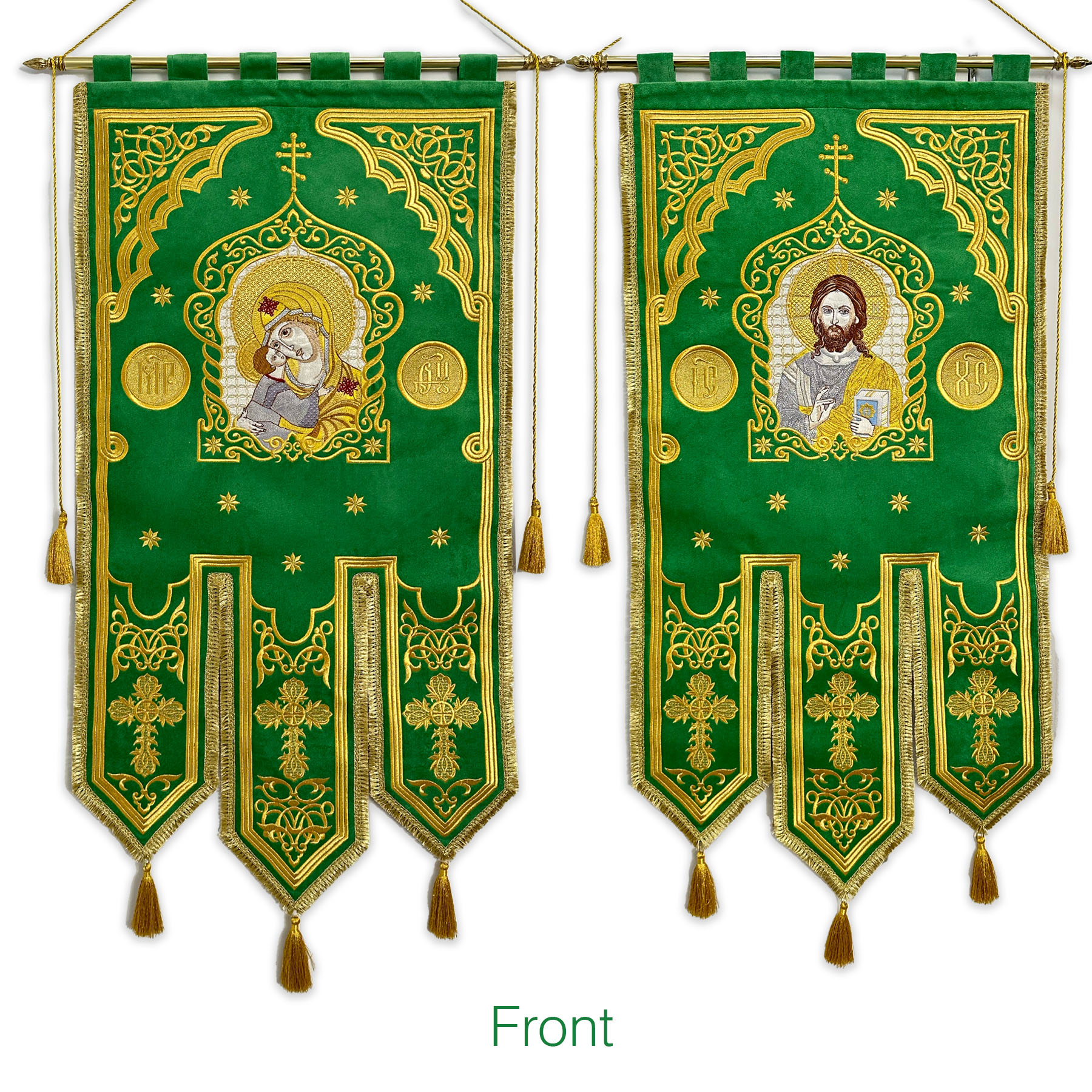 Embroidered Gonfalons "Golden Stars"