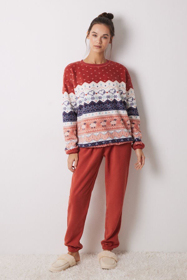 Затишна тепла піжама з новорічним принтом 🩵Women'Secret