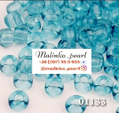 Бісер бірюзовий, кристальний