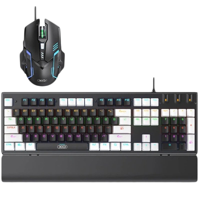 Комплект XO KB-06 (клавіатура + миша) 3200dpi RGB USB mixed color Black