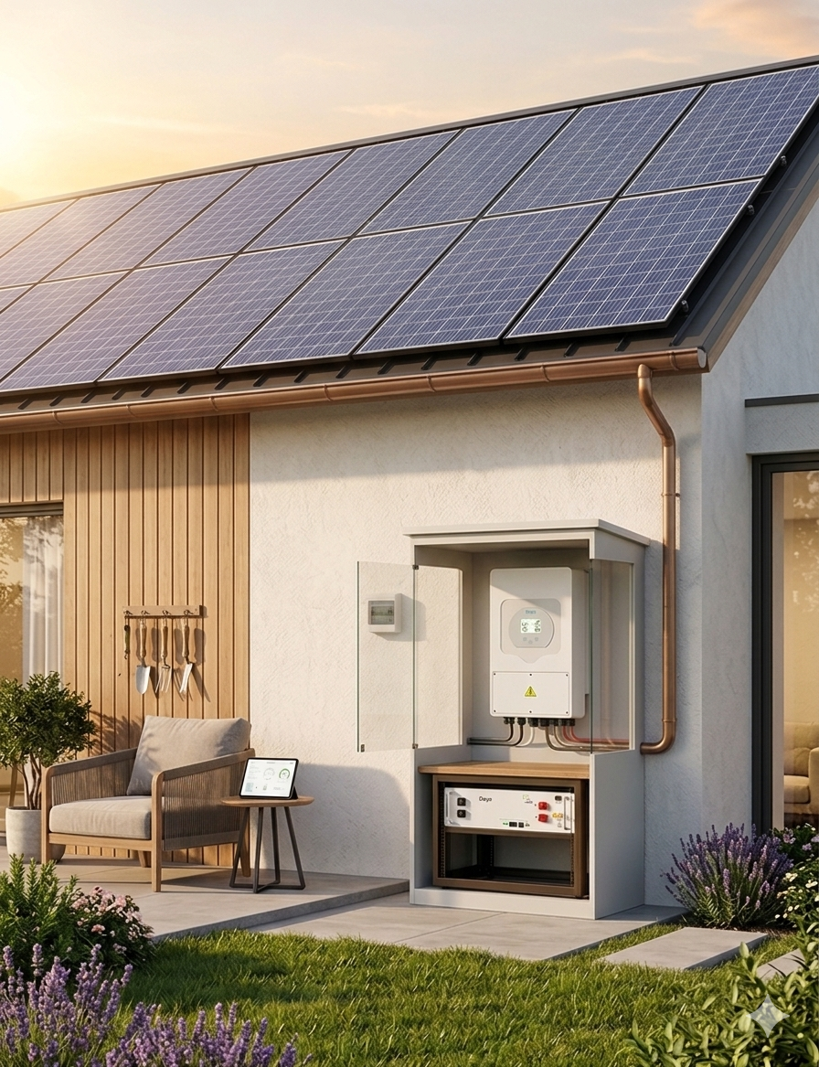 Готова сонячна електростанція 6 кВт: Гібридна система Deye SUN-6K-SG05LP1-EU + Акумулятор SE-G5.1 Pro-B + 10 панелей Jetion Solar