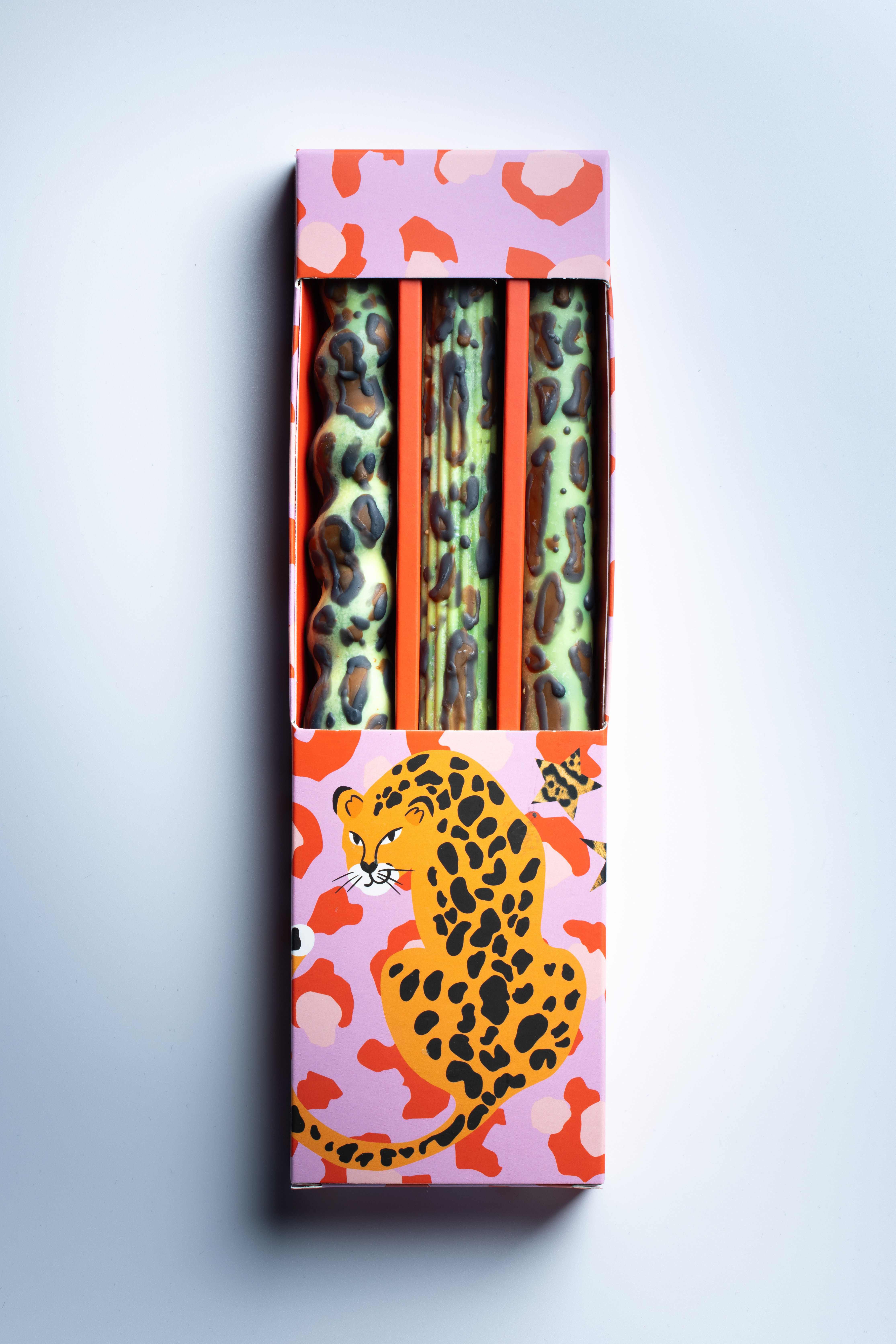 Leopard Taper Candles - Mrs. Alice Levchenko x Fire Rabbit - Full Set of 3