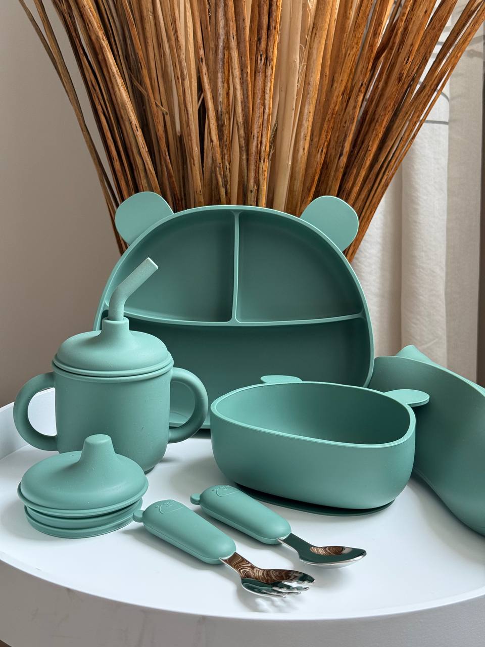 Набір "Ведмедик" базовий з 5 предметів, колір - Смарагд (Oil Green)