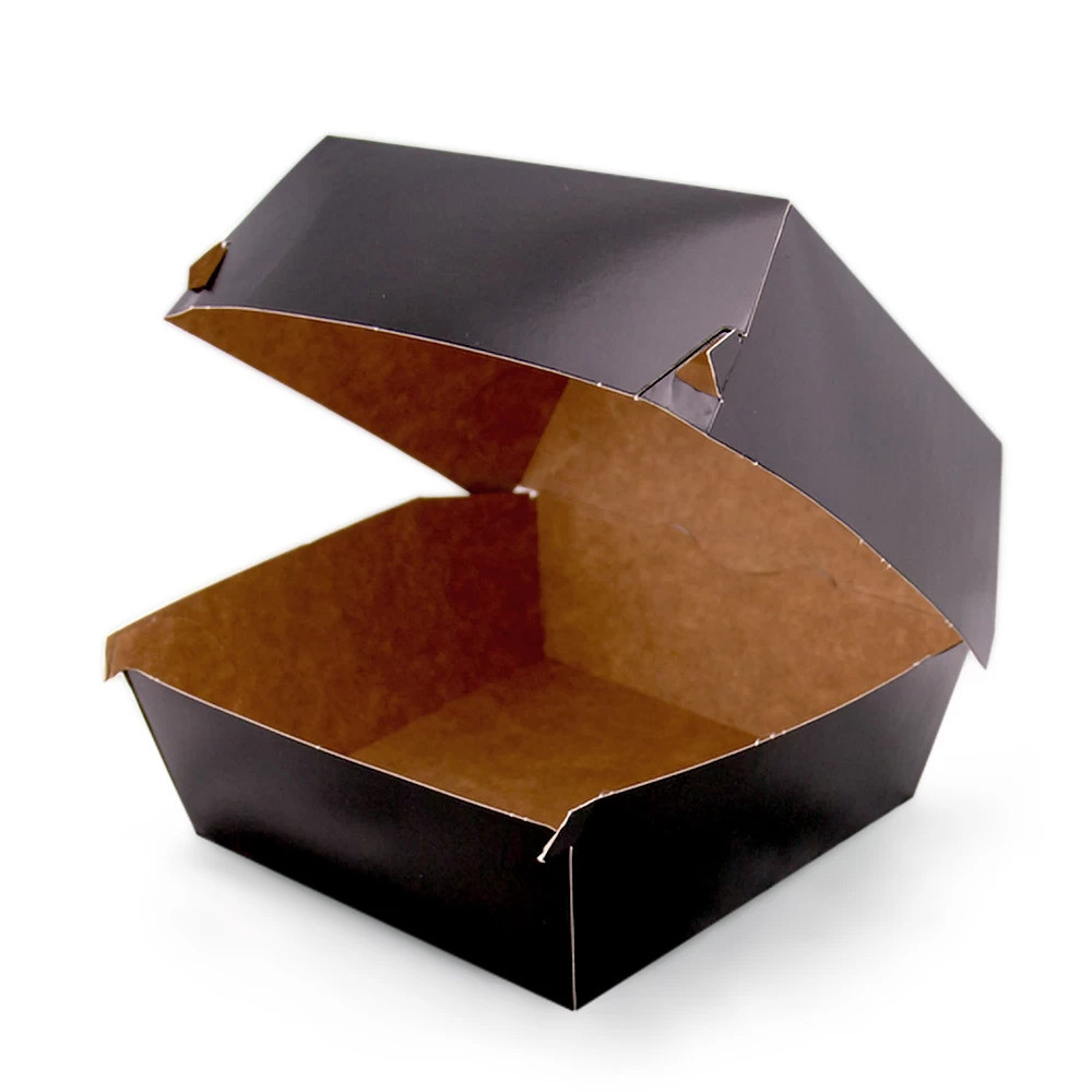 Упаковка для бургера чорна 118х118х86 мм, упаковка 90 шт, 001500218