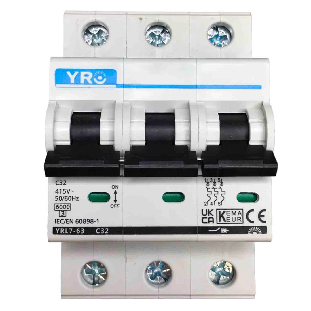 Автоматичний вимикач YRO YRL7-63 PRO (3P/32A)