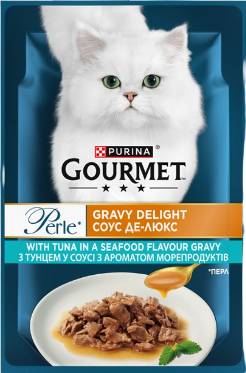 Вологий корм для котів Пуріна Гурме Перл (Purina Gourmet Perle) міні філе в соусі з тунцем, 85 г