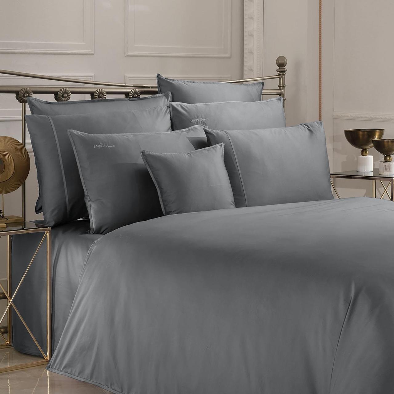 Комплект постільної білизни Sartoria Sarev 500 TC 200×220 см. Темно-сірий