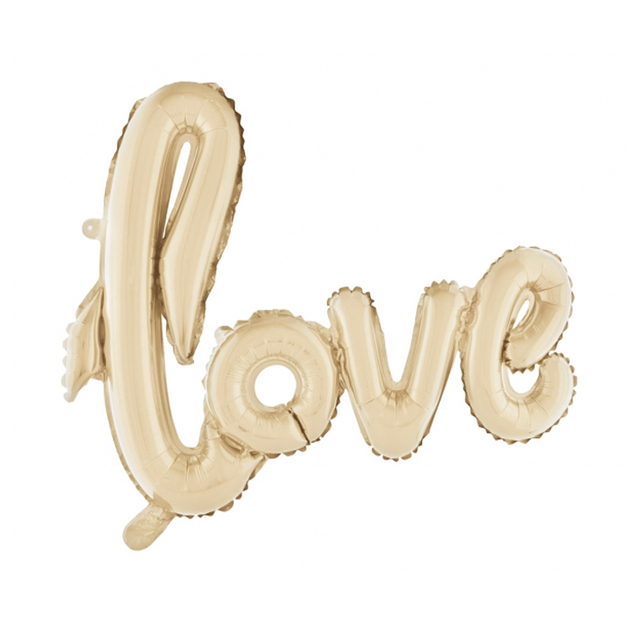 Фольгована куля "love" шампань