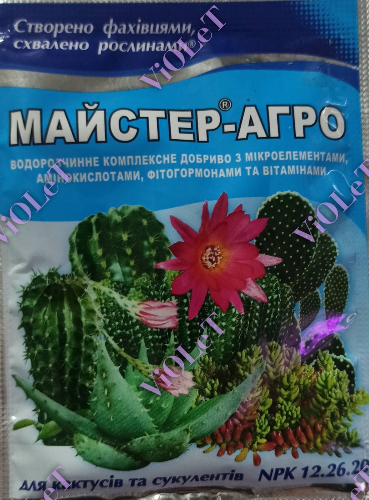 Майстер-Агро для кактусів та сукулентів, 25 г