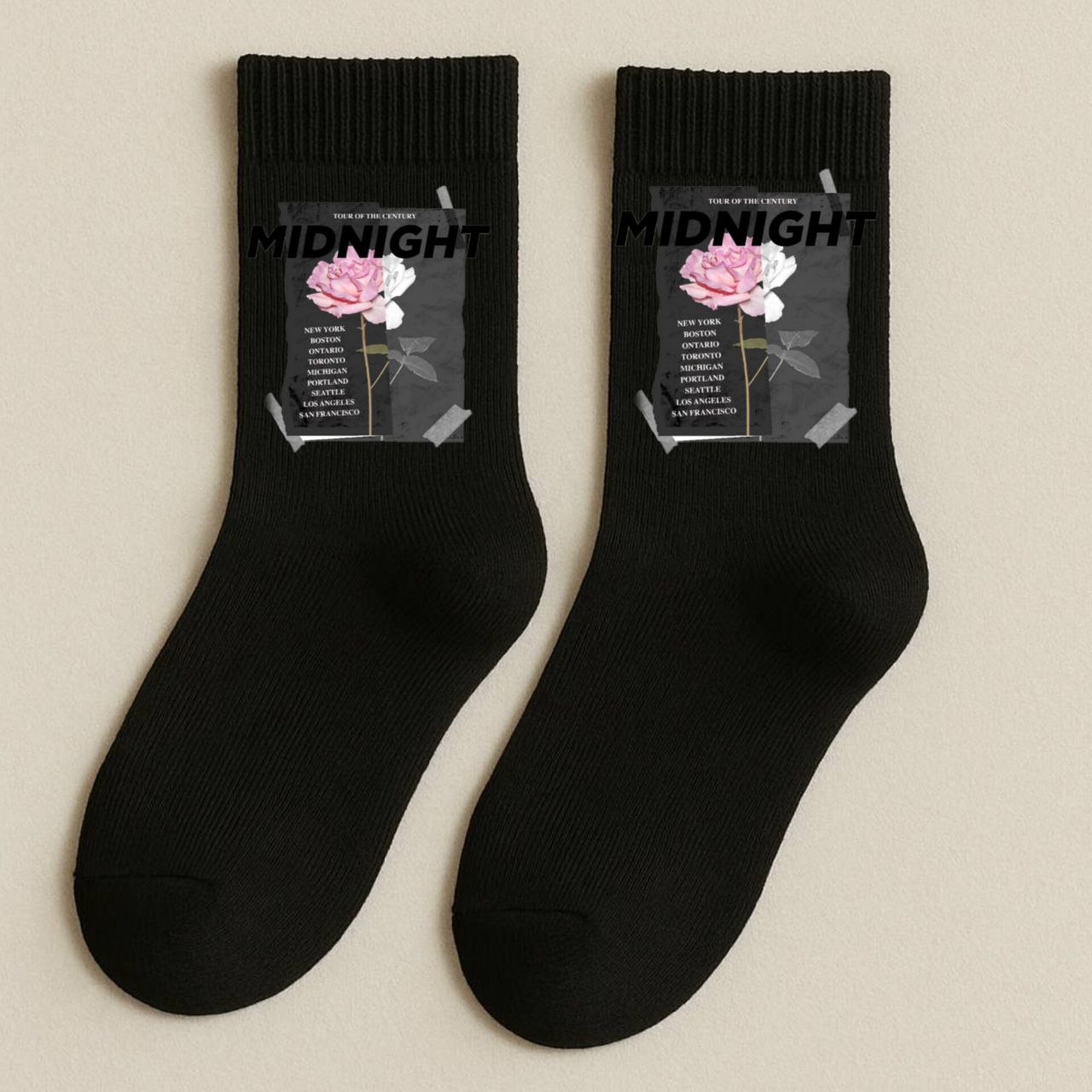 ШКАРПЕТКИ КЛАСИЧНІ ЧОРНІ З ПРИНТОМ 