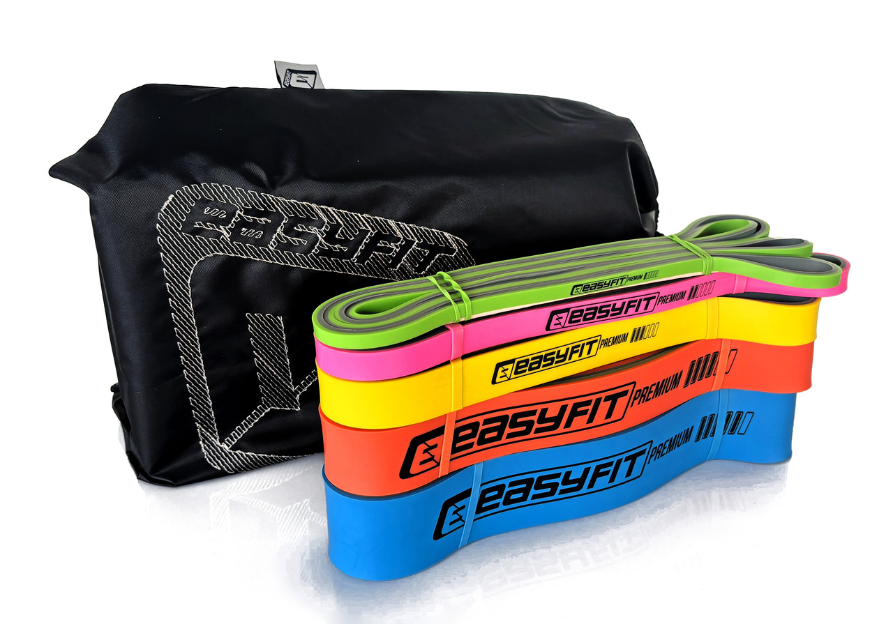 Набір двошарових резинок для підтягування EasyFit Premium 2-63 кг (5 шт)