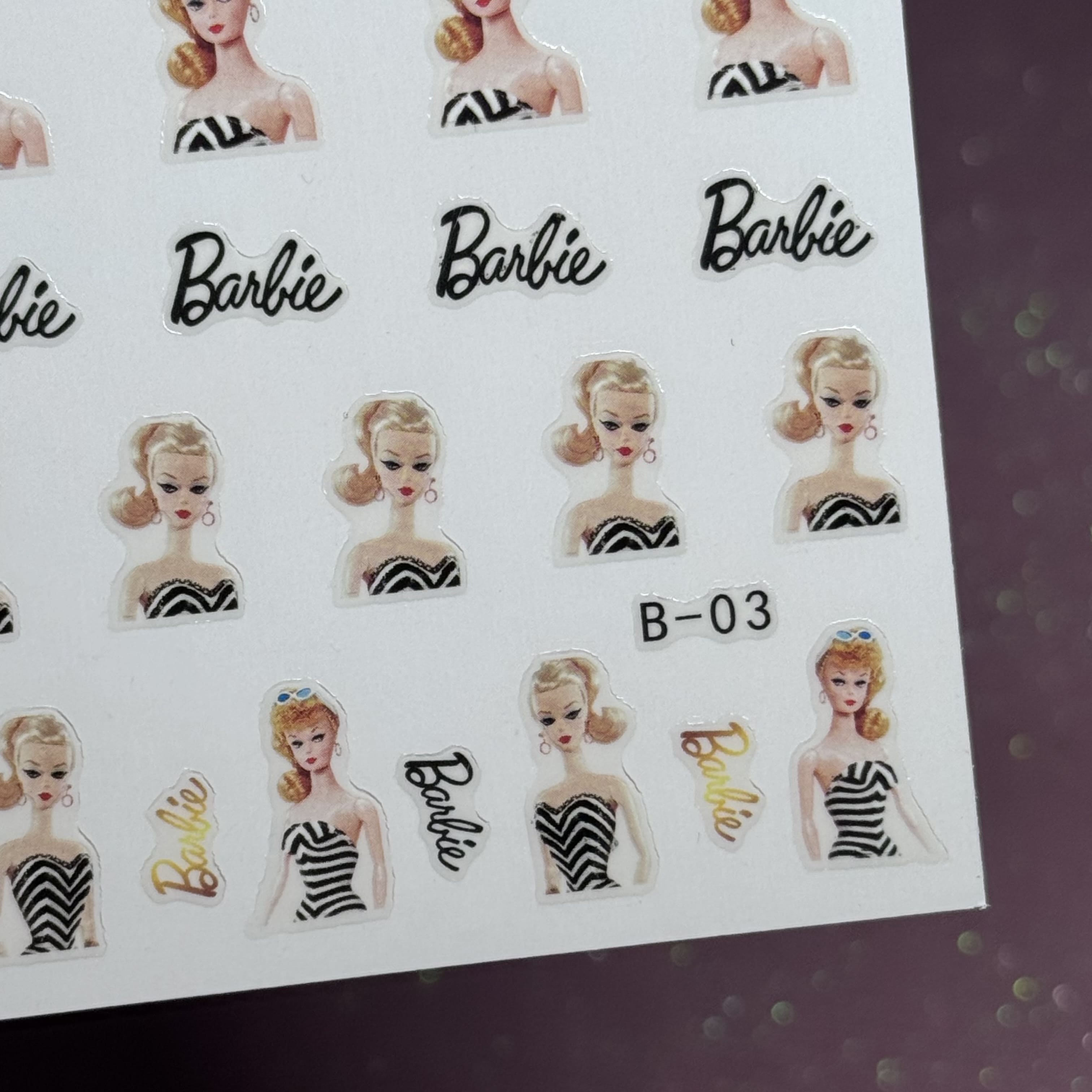 Наклейки для нігтів "Барбі" B-03