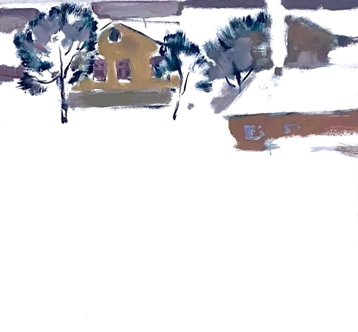 White morning, 2022, 30x30 sm, oil on canvas