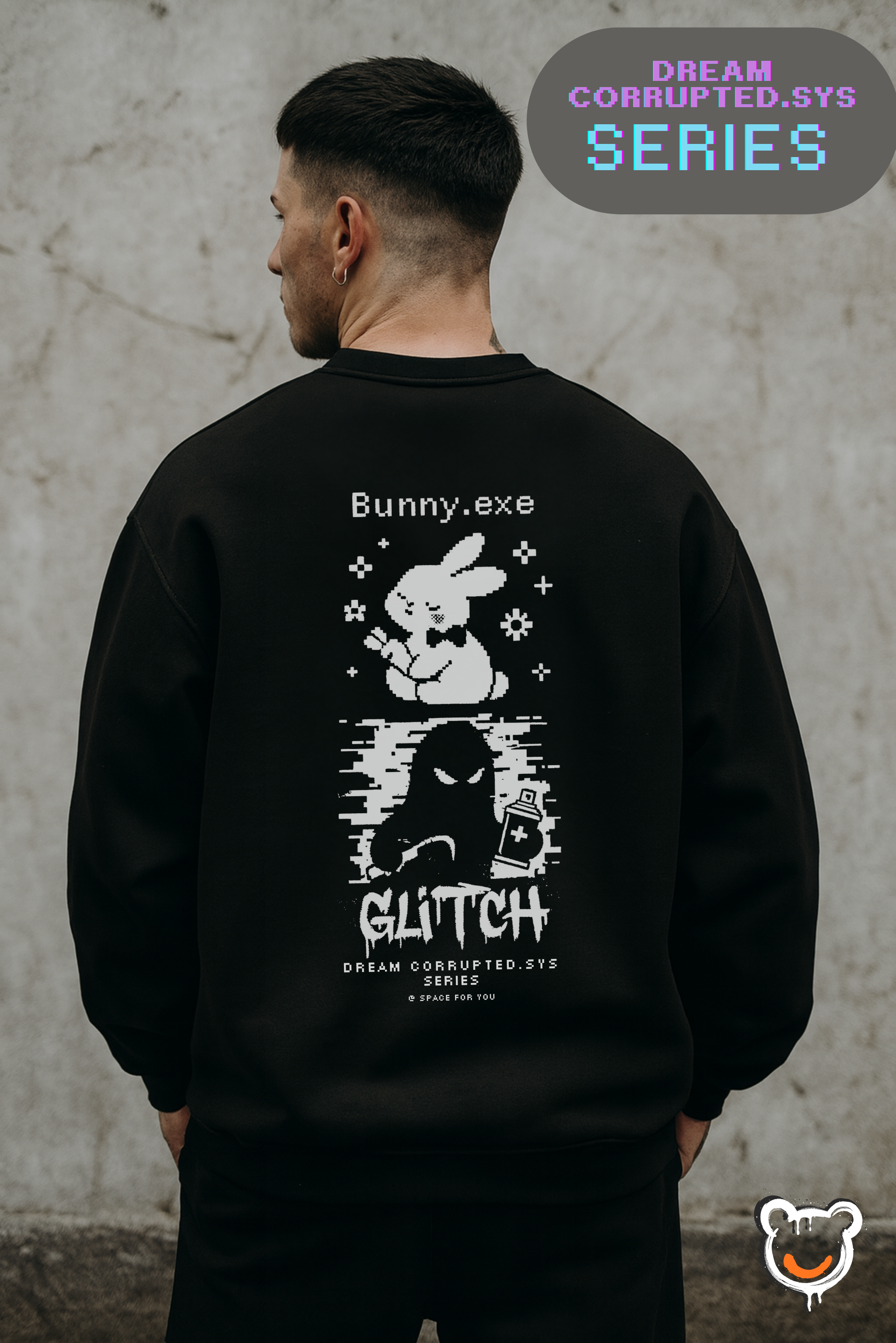 Світшот «Bunny.exe»  – Black Oversize