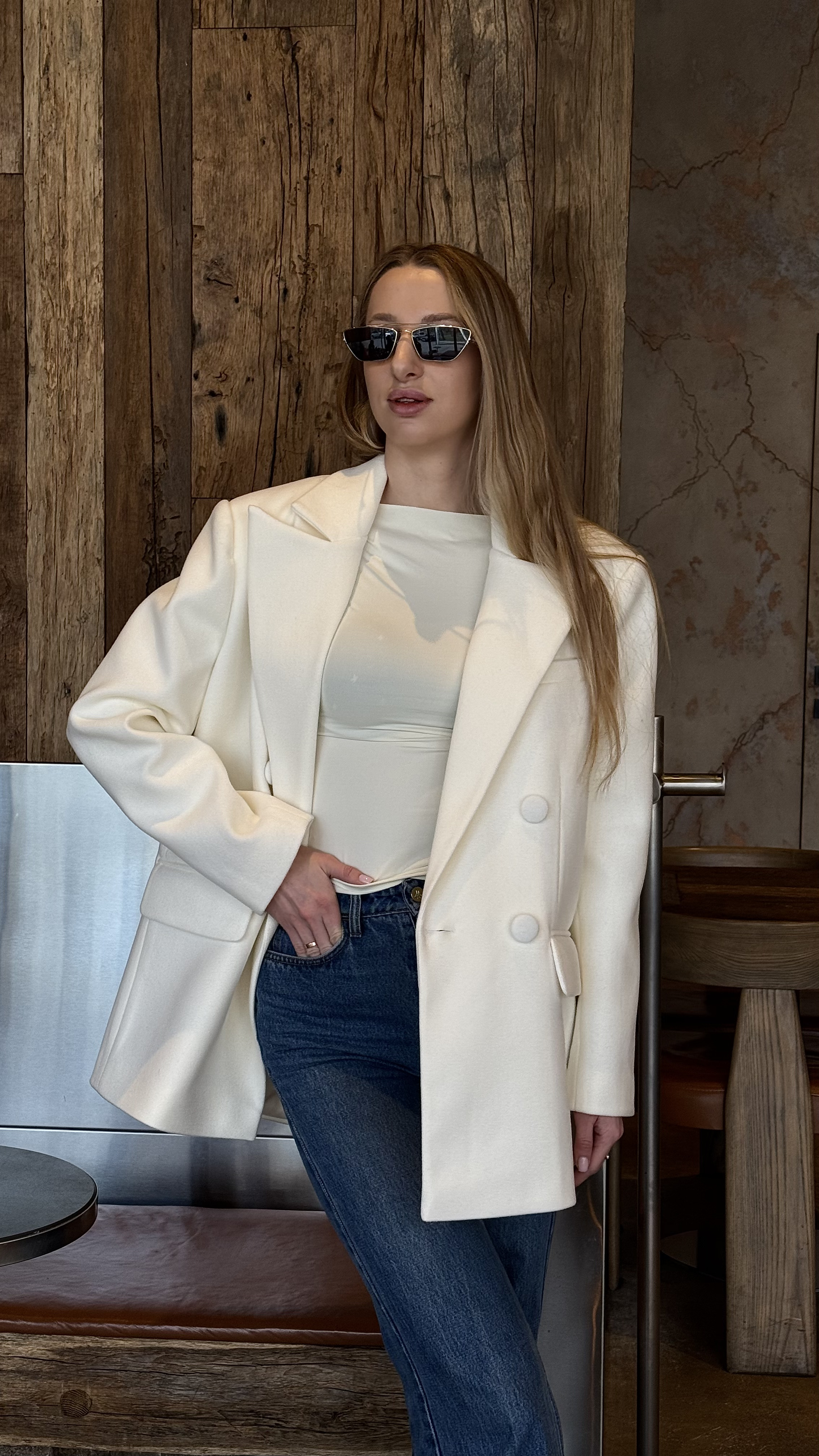 Жакет-пальто двобортне