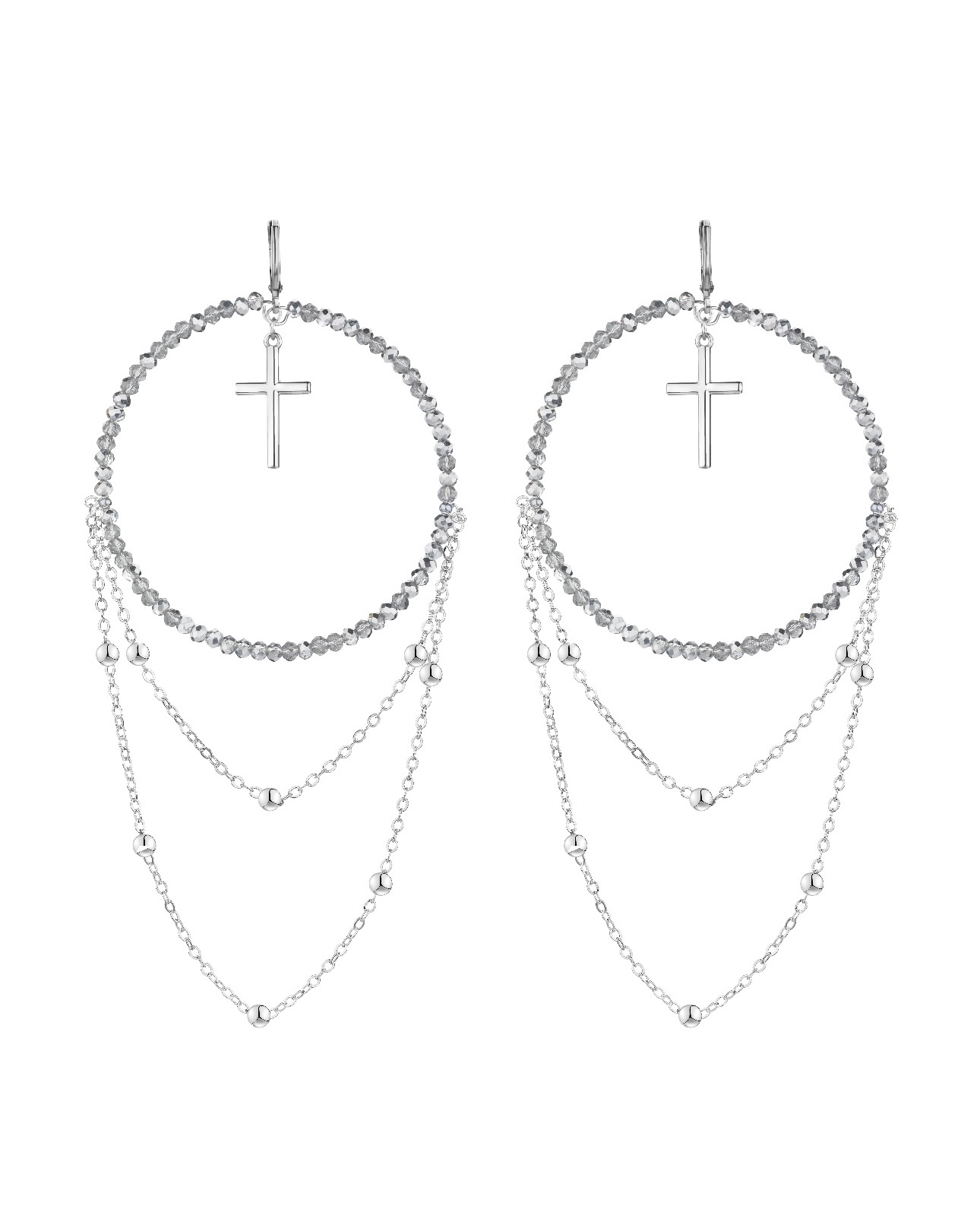 DISCO CROSS earrings silver