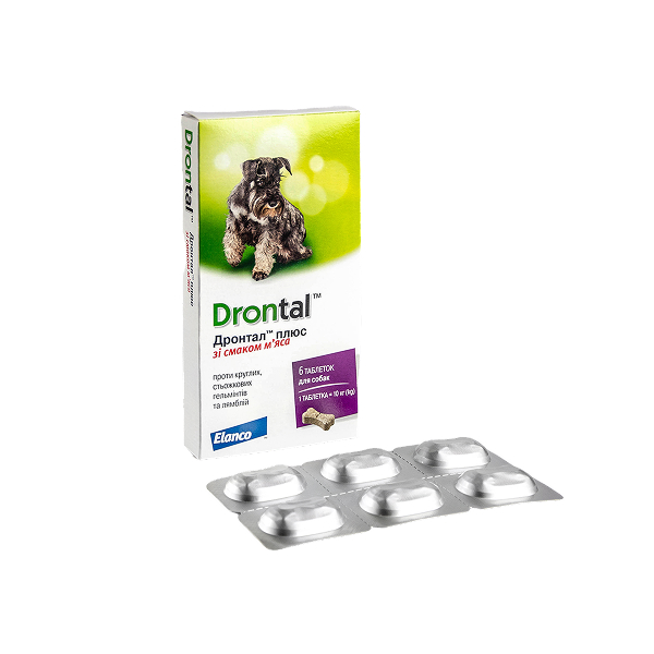 Дронтал плюс д/собак зі смаком м'яса таб №6