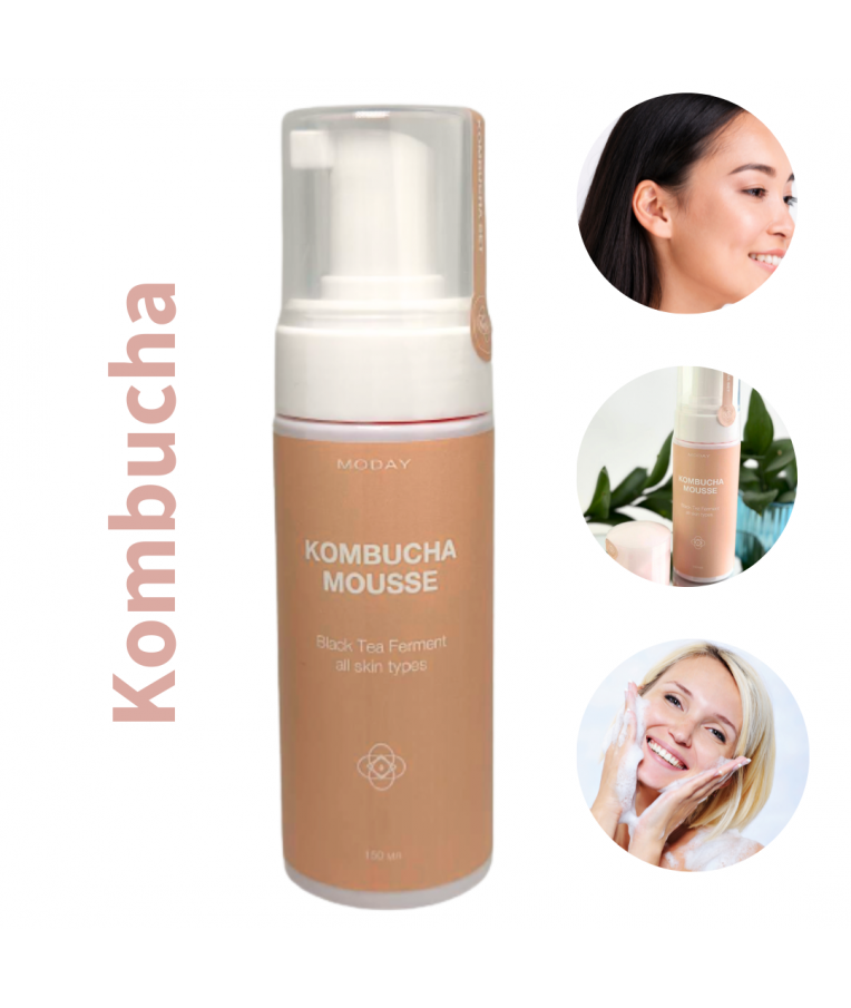 Очищаючий мус для обличчя MODAY Kombucha Cleansing Mousse з екстрактом комбучі, альпійської верби та вітаміном С 150 мл