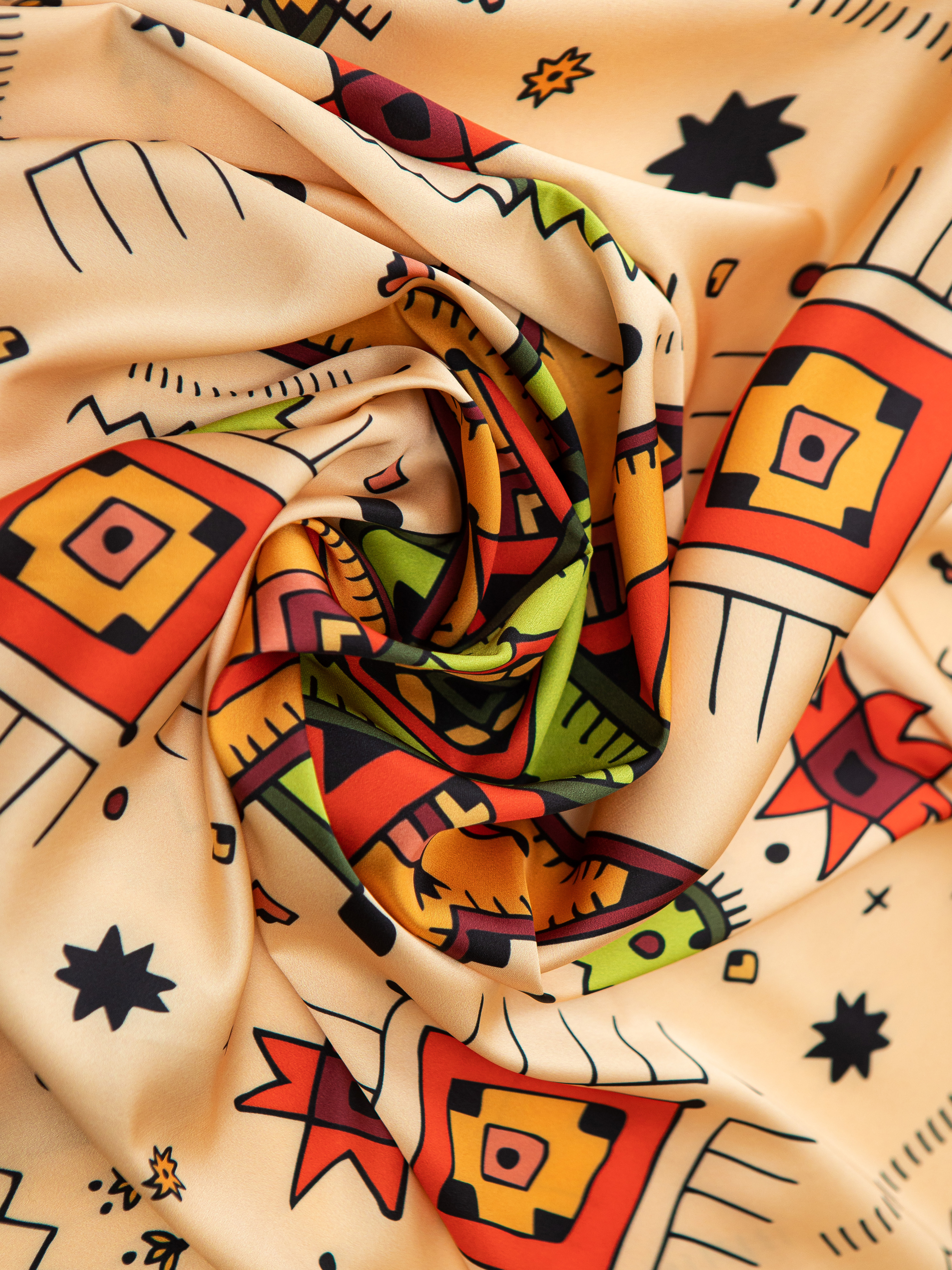 Хустка «Одарка» персикова маленька / Small peach scarf "Odarka"