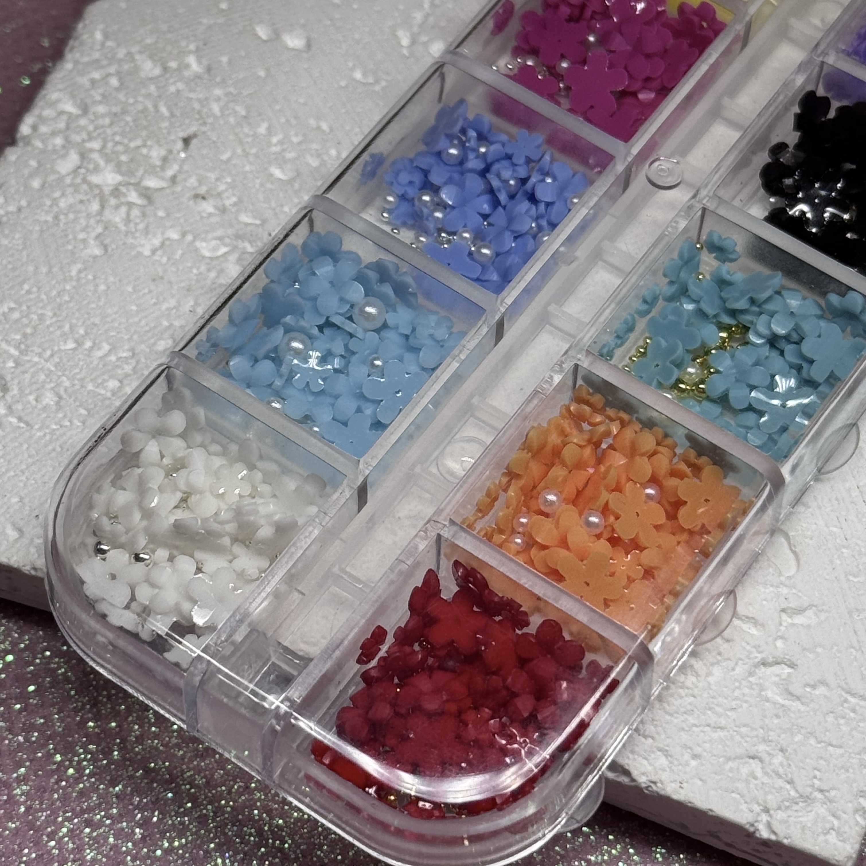 Набір декору для нігтів "Квіти" 12 кольорів