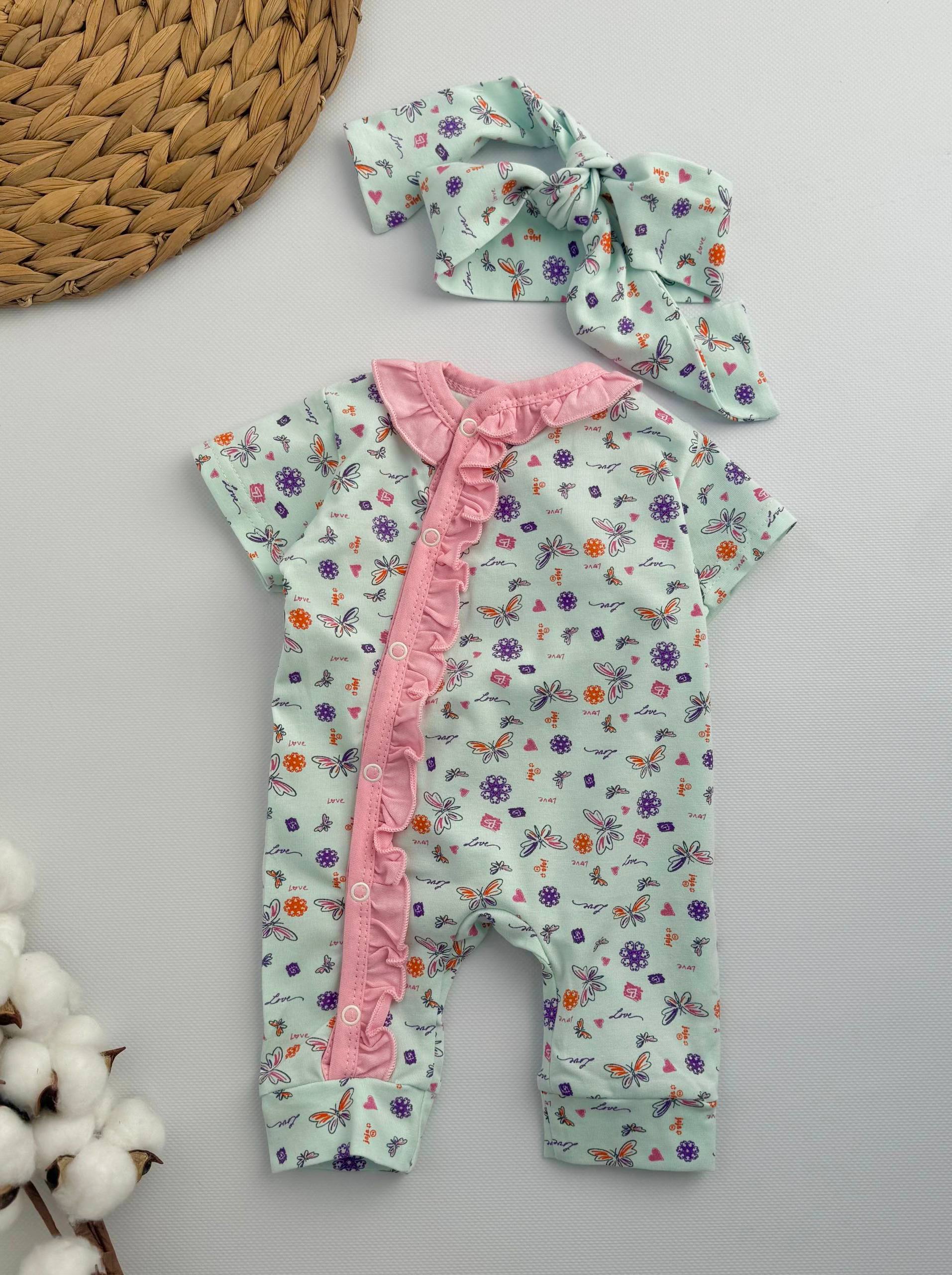 Комплект для новонародженої дівчинки пісочник з пов’язкою 62