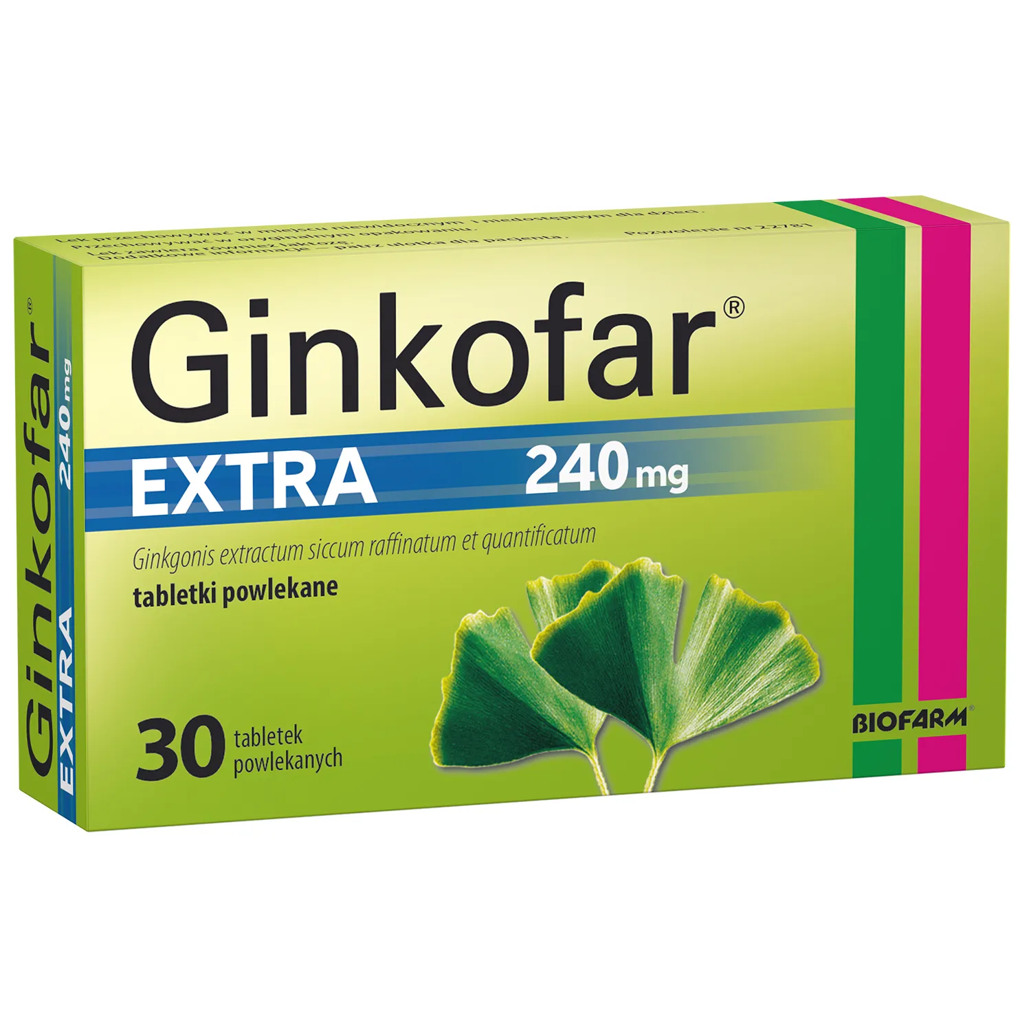 Ginkofar Extra 240 мг природна підтримка памʼяті - 30 таблеток