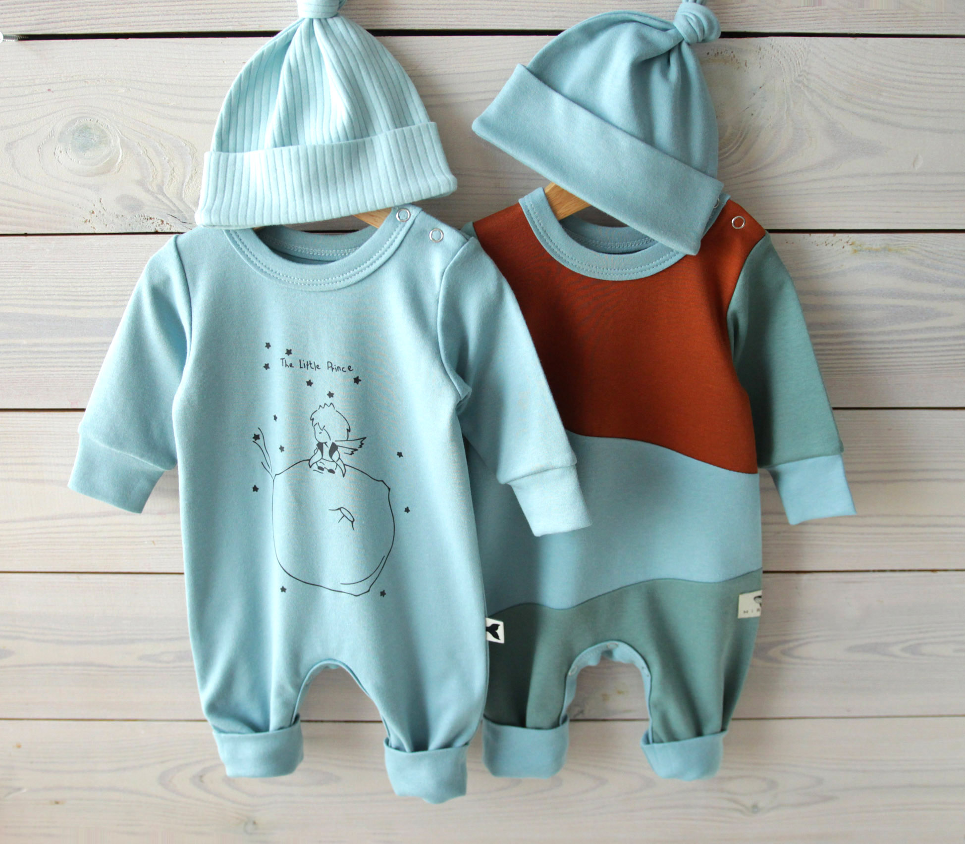Комплект ромперів з Маленьким Принцем. Блакитний