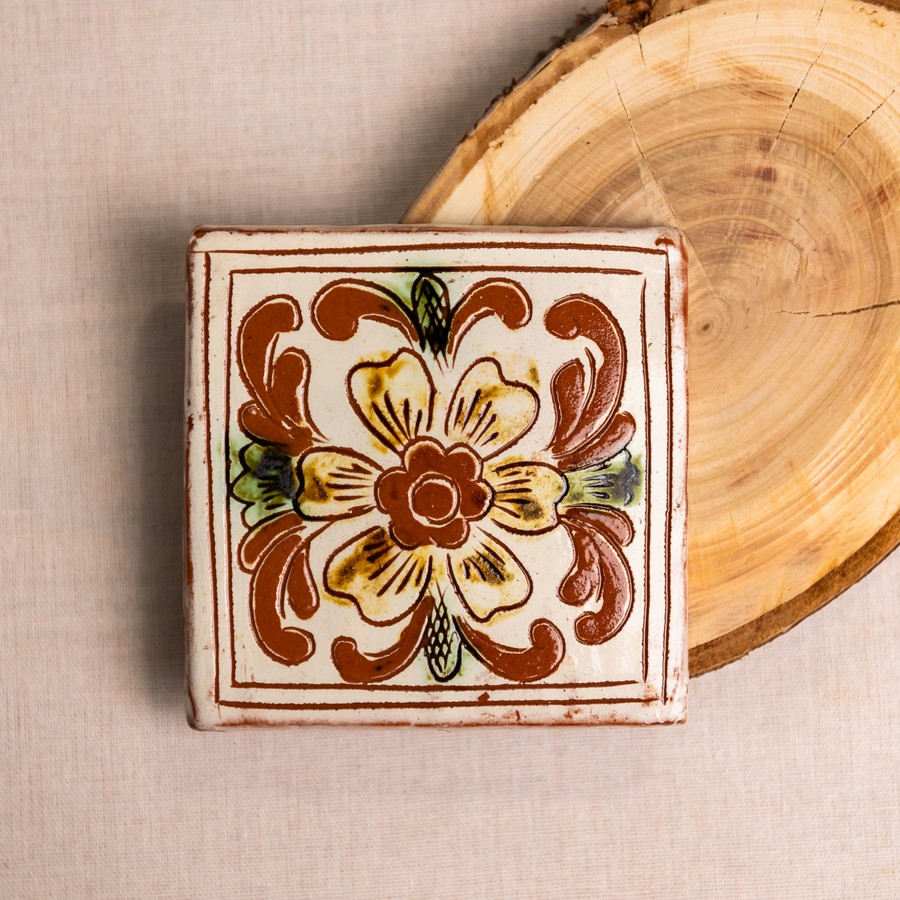 Керамічна плиточка "Ромашка", 10*10 см