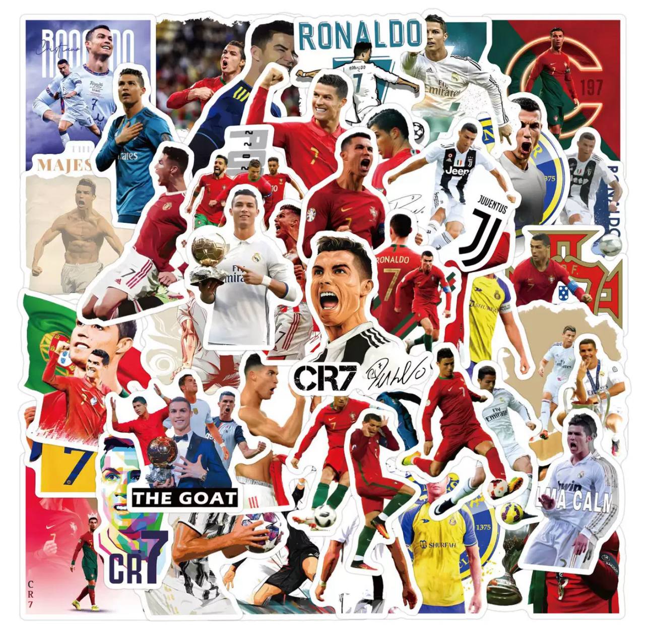 Набір наліпок, наклейок, стікерів футболіста Кріштіану Роналду, Ronaldo, 50шт