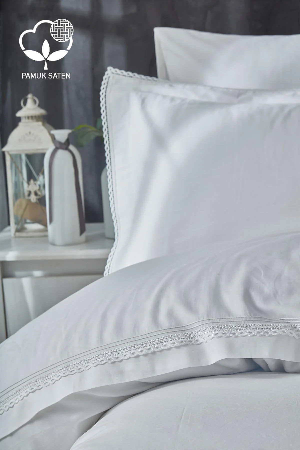 Комплект постільної білизни сатин делюкс з ніжним мереживом Portie